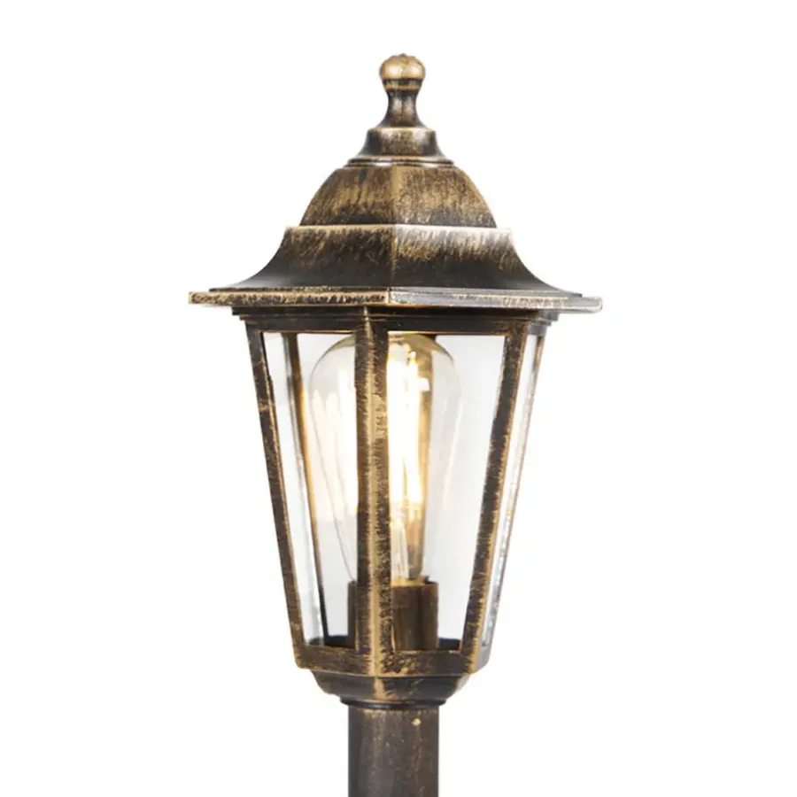 Staande Lampen-QAZQA staande buitenlampen new haven goudkleurig e27