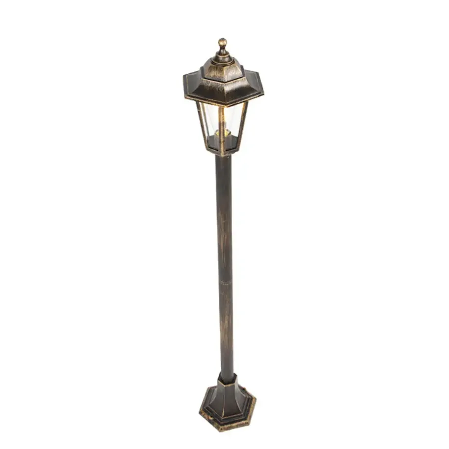 Staande Lampen-QAZQA staande buitenlampen new haven goudkleurig e27
