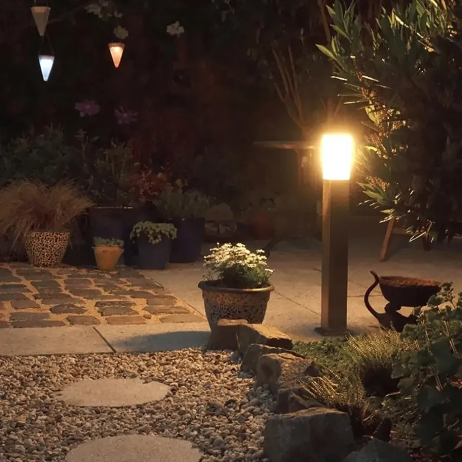 Buitenverlichting|Staande Lampen-QAZQA staande buitenlampen malios zilverkleurig e27