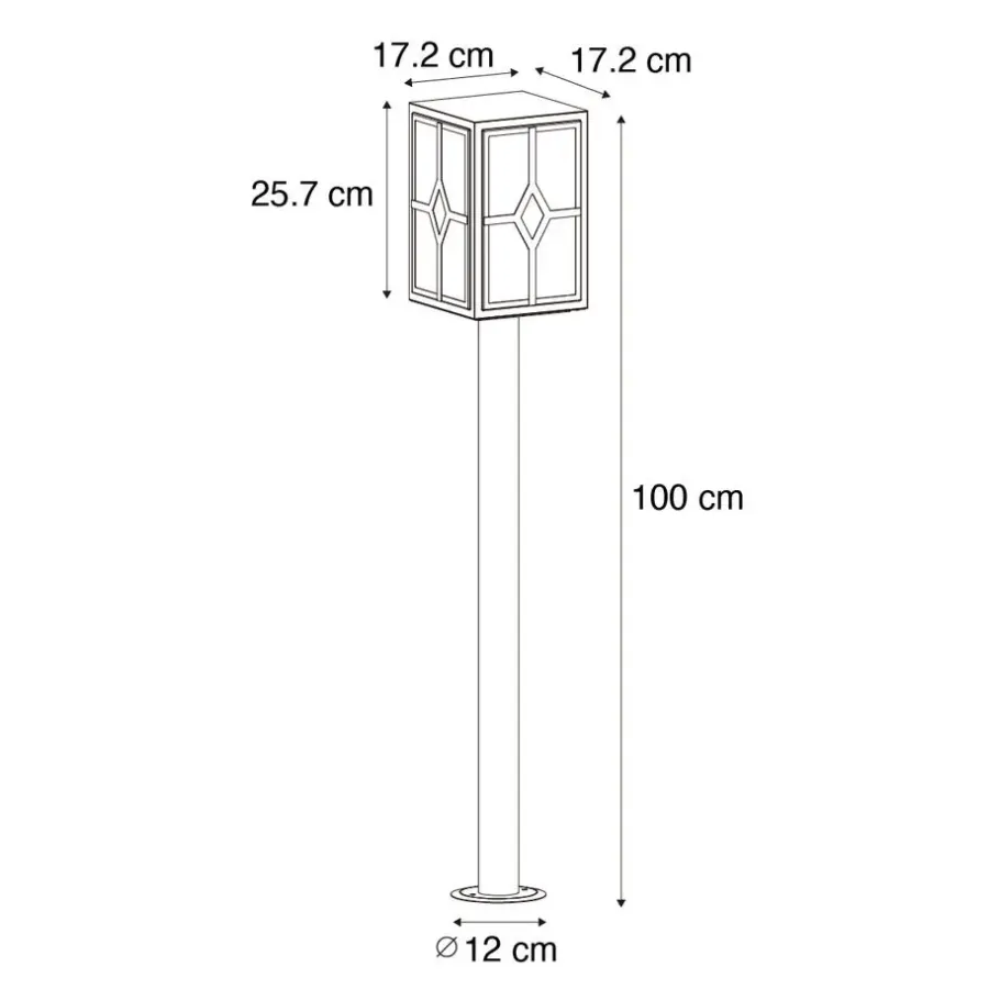 Staande Lampen-QAZQA staande buitenlampen dover zwart e27