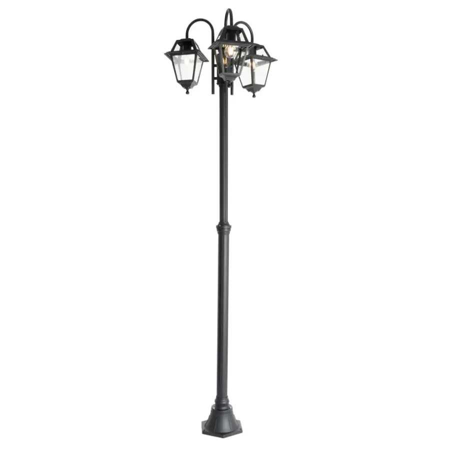 QAZQA staande buitenlampen berta zwart e27