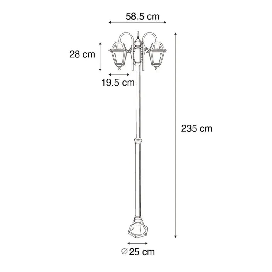 QAZQA staande buitenlampen berta zwart e27