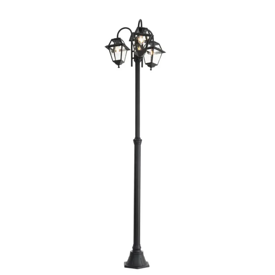 QAZQA staande buitenlampen berta zwart e27