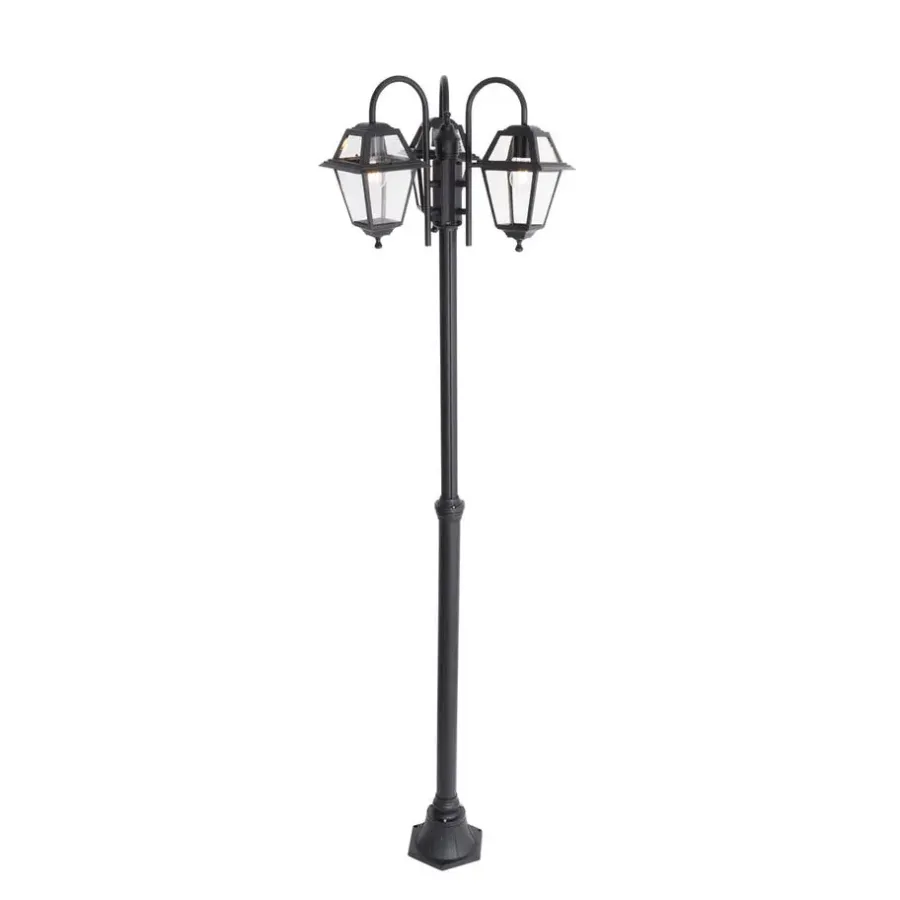 QAZQA staande buitenlampen berta zwart e27