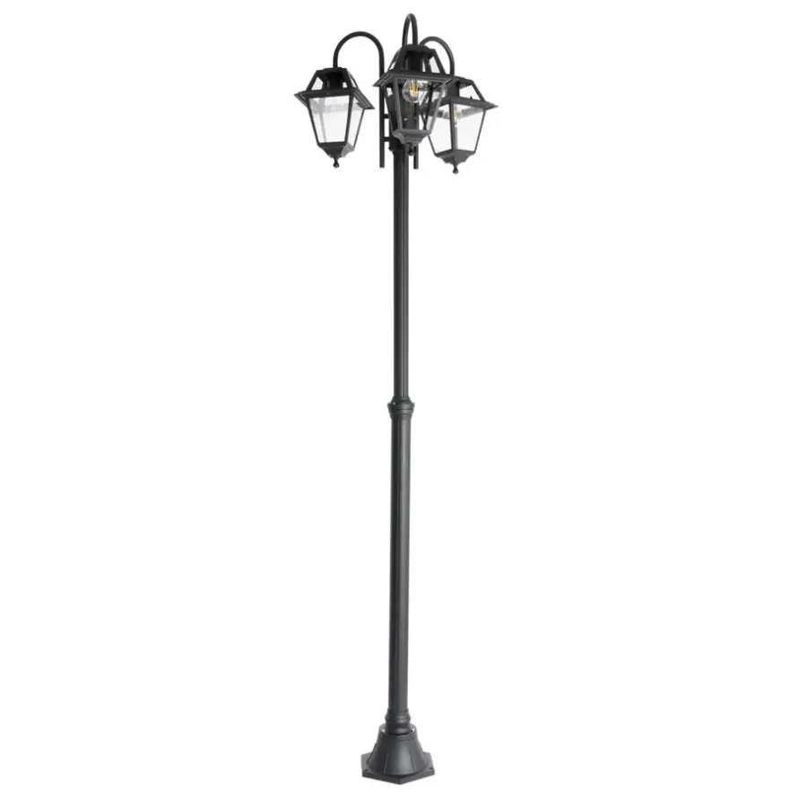 QAZQA staande buitenlampen berta zwart e27