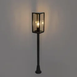 QAZQA staande buitenlampen charlois zwart e27