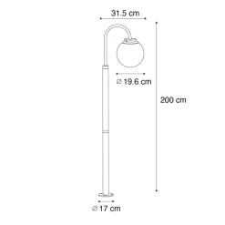 Staande Lampen-QAZQA staande buitenlampen sfera zwart e27