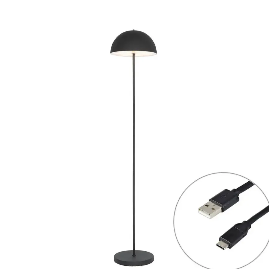 QAZQA staande buitenlampen keira zwart geïntegreerde led