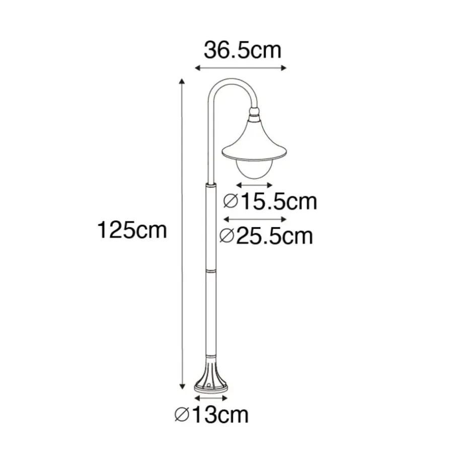 QAZQA staande buitenlampen daphne goudkleurig e27