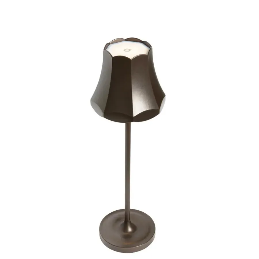 QAZQA tafellampen granny retro bruin geïntegreerde led