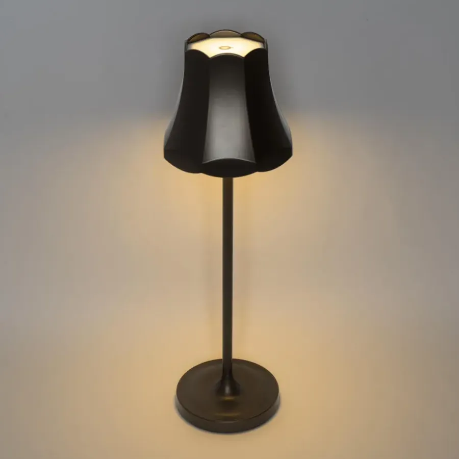 QAZQA tafellampen granny retro bruin geïntegreerde led