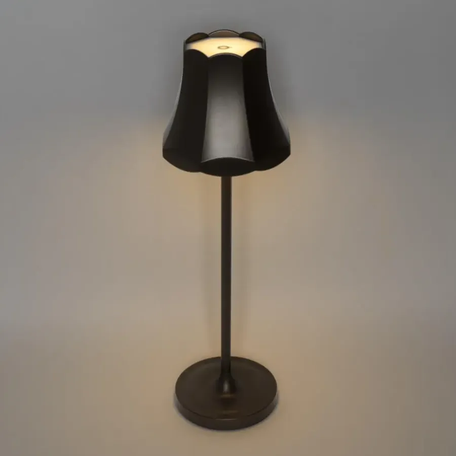 QAZQA tafellampen granny retro bruin geïntegreerde led
