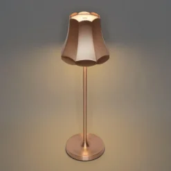 QAZQA tafellampen granny retro bruin geïntegreerde led