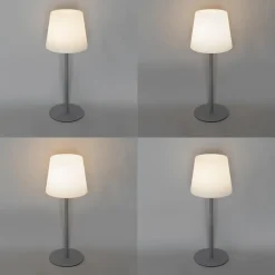 QAZQA tafellampen jude grijs geïntegreerde led