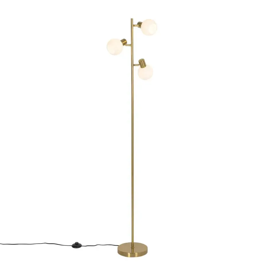 Staande Lampen-QAZQA vloerlampen anouk goudkleurig e14
