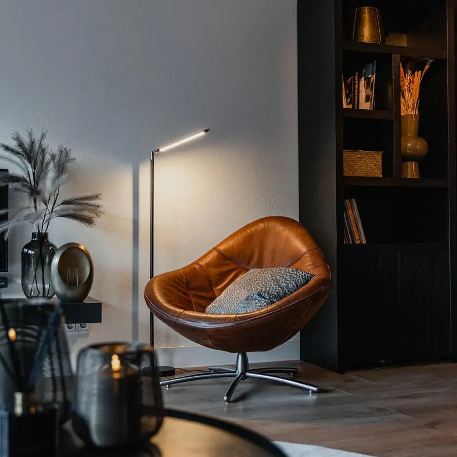 QAZQA vloerlampen berdien fl zwart geïntegreerde led