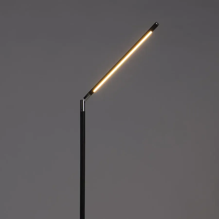 QAZQA vloerlampen berdien fl zwart geïntegreerde led
