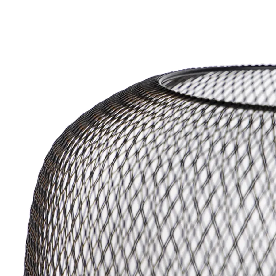 QAZQA vloerlampen bliss_mesh zwart e27