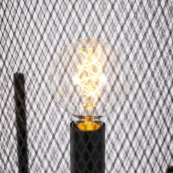 QAZQA vloerlampen bliss_mesh zwart e27