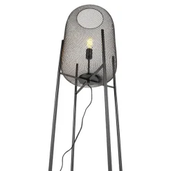 QAZQA vloerlampen bliss_mesh zwart e27