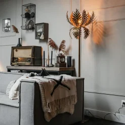 Staande Lampen-QAZQA vloerlampen botanica goudkleurig e27