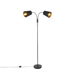 Staande Lampen-QAZQA vloerlampen carmen zwart e14