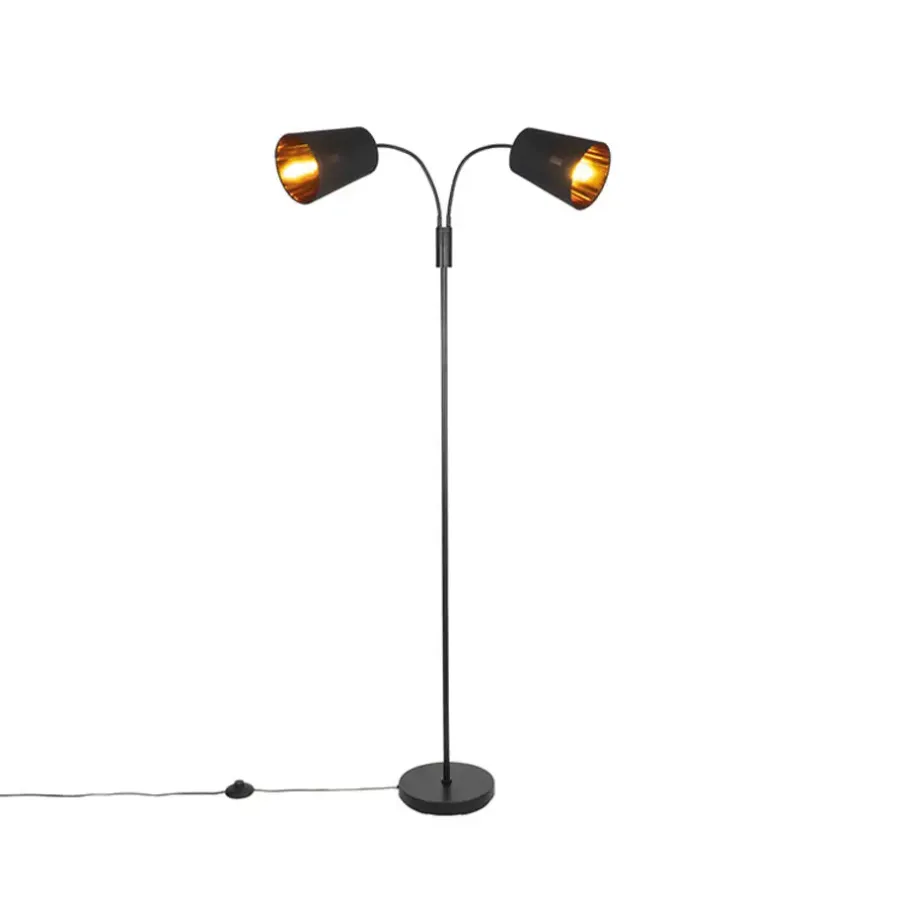 Staande Lampen-QAZQA vloerlampen carmen zwart e14