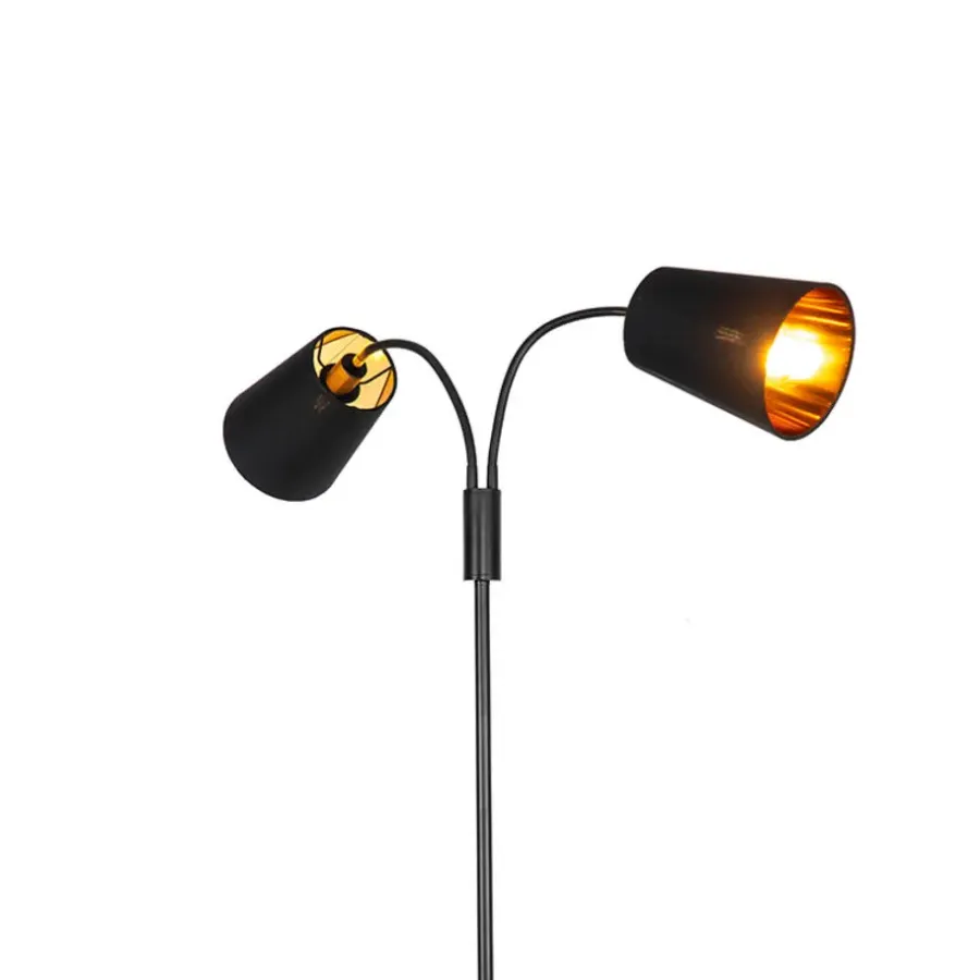 Staande Lampen-QAZQA vloerlampen carmen zwart e14