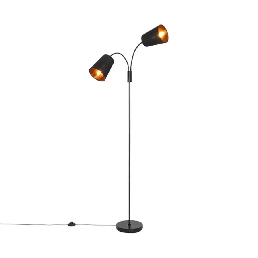 Staande Lampen-QAZQA vloerlampen carmen zwart e14