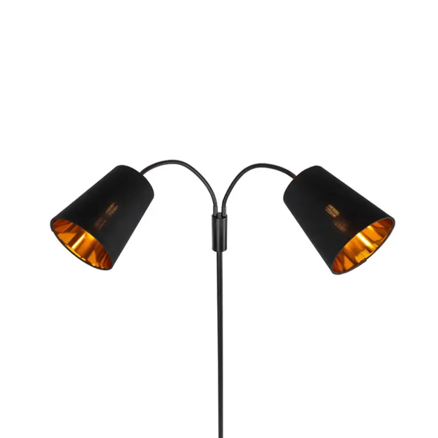 Staande Lampen-QAZQA vloerlampen carmen zwart e14