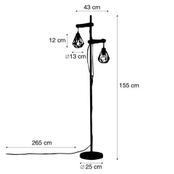 Staande Lampen-QAZQA vloerlampen chon zwart e27