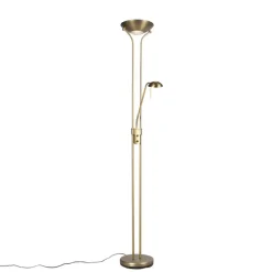 Staande Lampen-QAZQA vloerlampen diva bruin geïntegreerde led