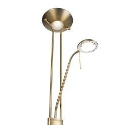 Staande Lampen-QAZQA vloerlampen diva bruin geïntegreerde led