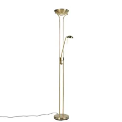 Staande Lampen-QAZQA vloerlampen diva goudkleurig geïntegreerde led