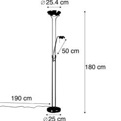 Staande Lampen-QAZQA vloerlampen diva goudkleurig geïntegreerde led