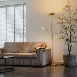 QAZQA vloerlampen diva goudkleurig geïntegreerde led