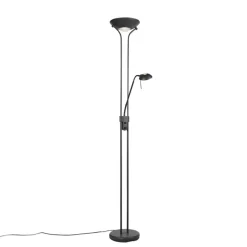 Staande Lampen-QAZQA vloerlampen diva zwart geïntegreerde led