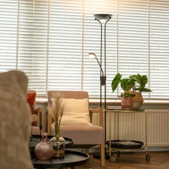 QAZQA vloerlampen diva zwart geïntegreerde led