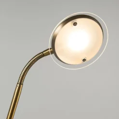 Staande Lampen-QAZQA vloerlampen eva bruin geïntegreerde led