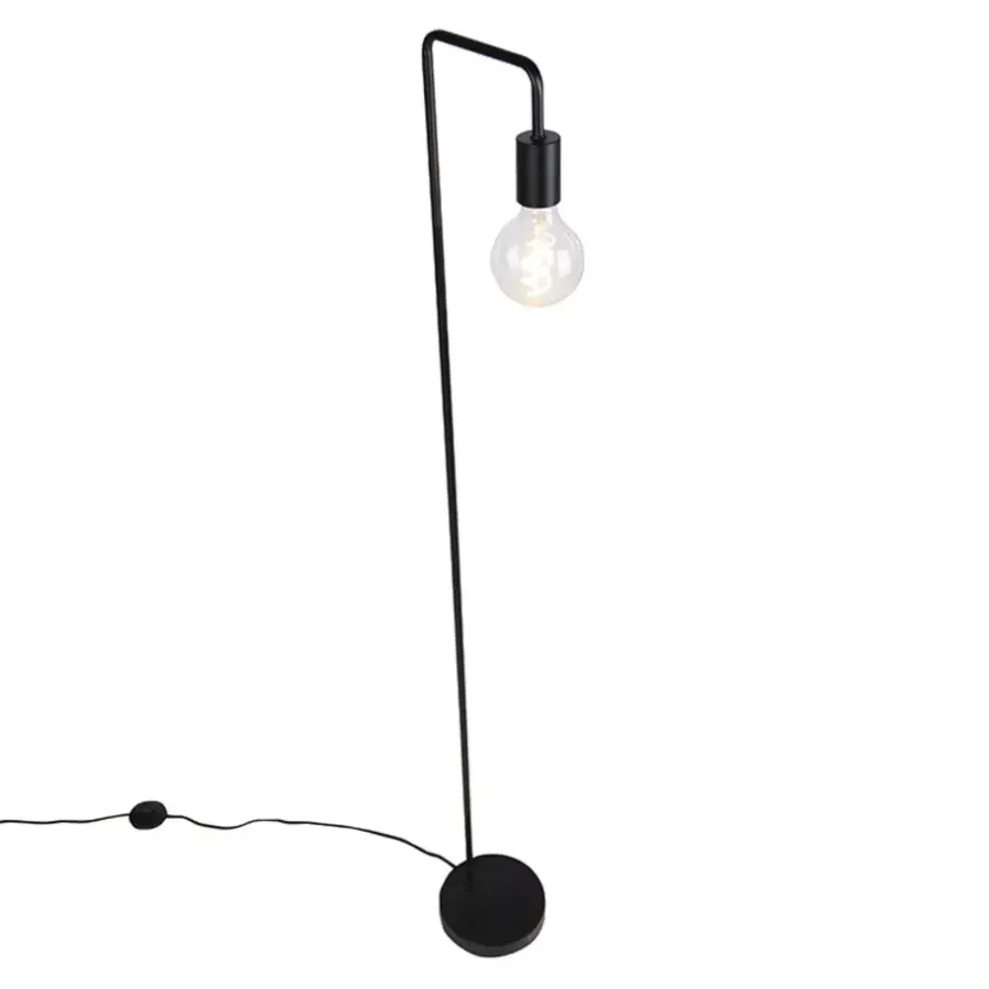 Staande Lampen-QAZQA vloerlampen facil zwart e27