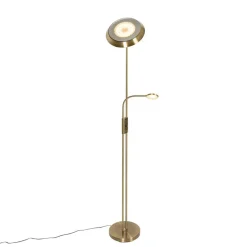 Staande Lampen-QAZQA vloerlampen fez bruin geïntegreerde led