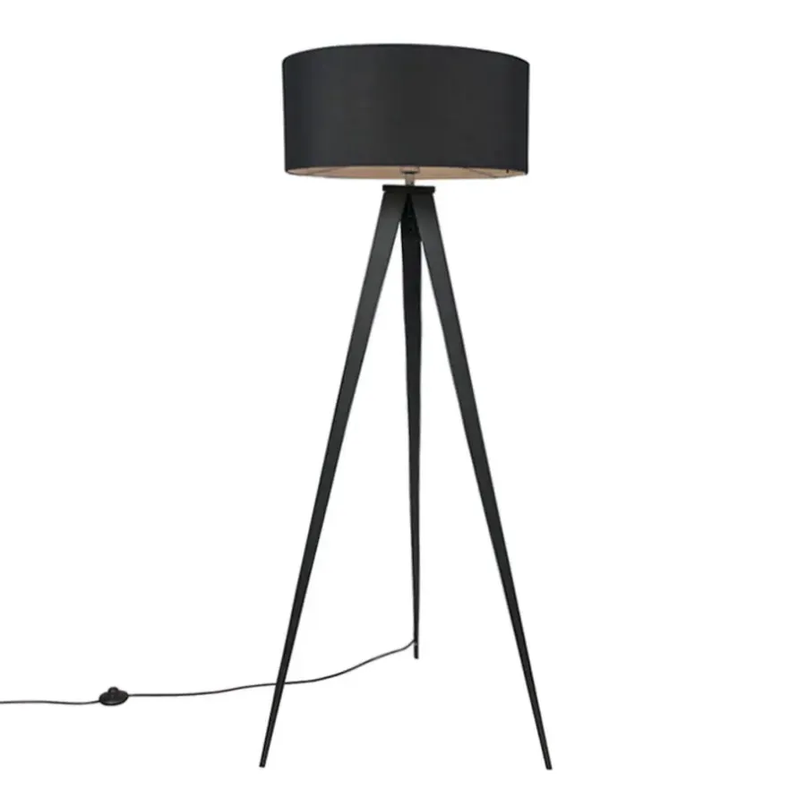 QAZQA vloerlampen ilse zwart e27