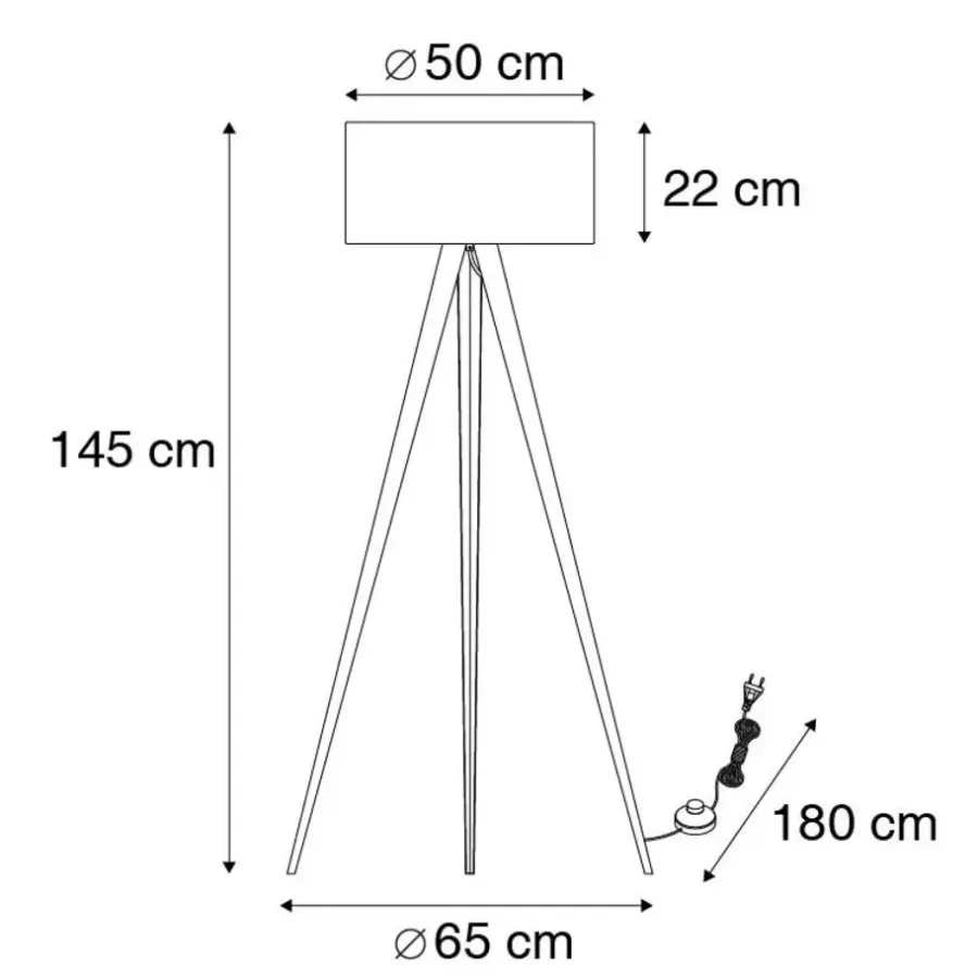 QAZQA vloerlampen ilse zwart e27