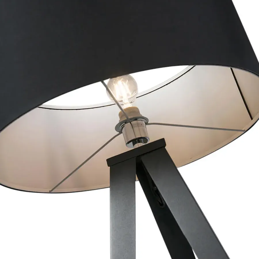 QAZQA vloerlampen ilse zwart e27