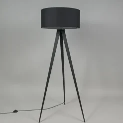 QAZQA vloerlampen ilse zwart e27