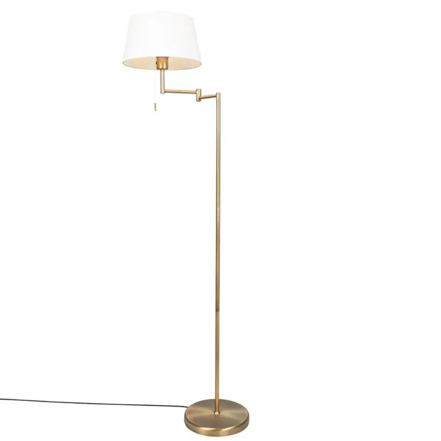 Staande Lampen-QAZQA vloerlampen ladas bruin e27