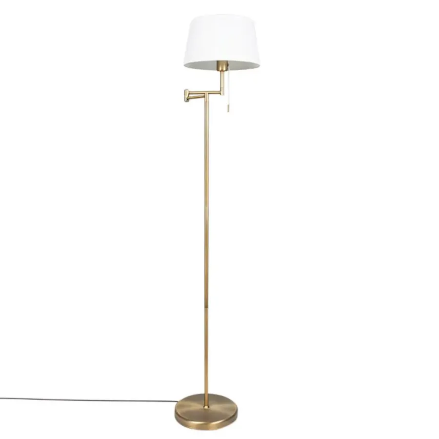 Staande Lampen-QAZQA vloerlampen ladas bruin e27