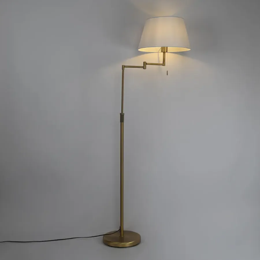 Staande Lampen-QAZQA vloerlampen ladas bruin e27