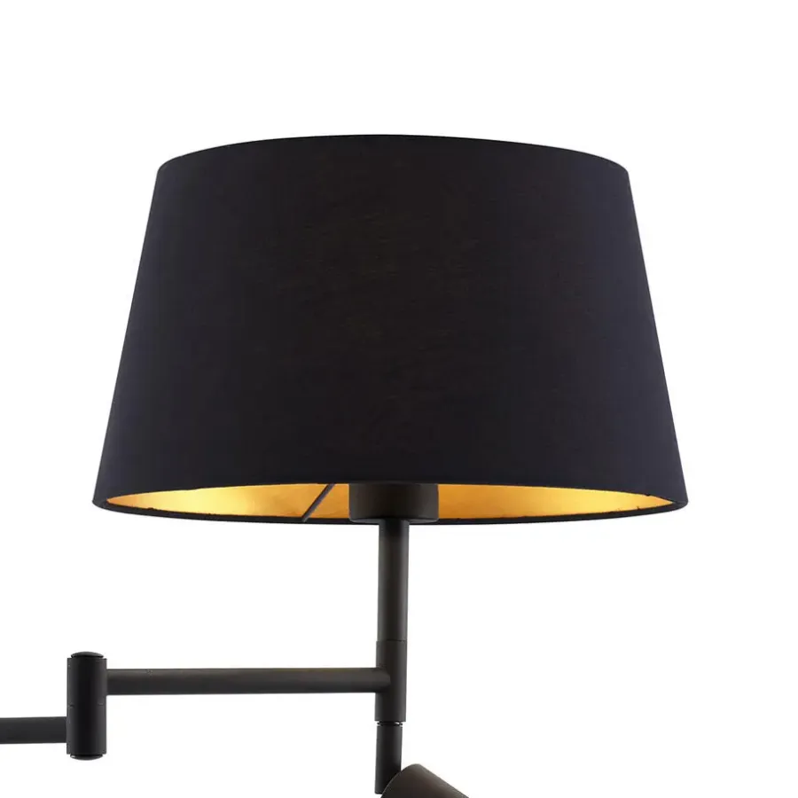 Staande Lampen-QAZQA vloerlampen ladas zwart e27