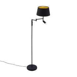 Staande Lampen-QAZQA vloerlampen ladas zwart e27